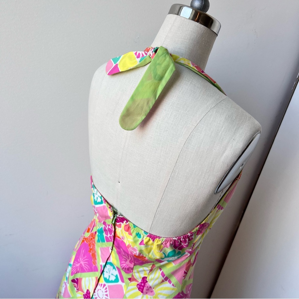 Vintage Lilly Halter Dress multi bright color size 4 - Picture 6 of 13